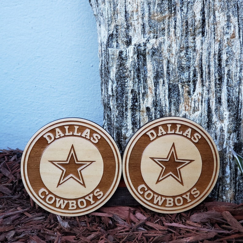 Laser Engraved Wood Coasters / Dallas Cowboys / NFL Football Etsy
