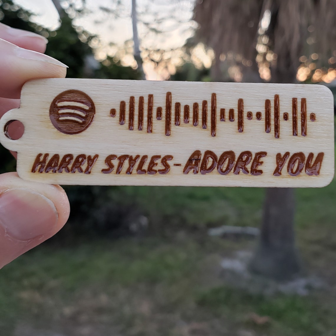 Spotify Keychain / Laser Engraved / Spotify Scan Code / Wood Etsy