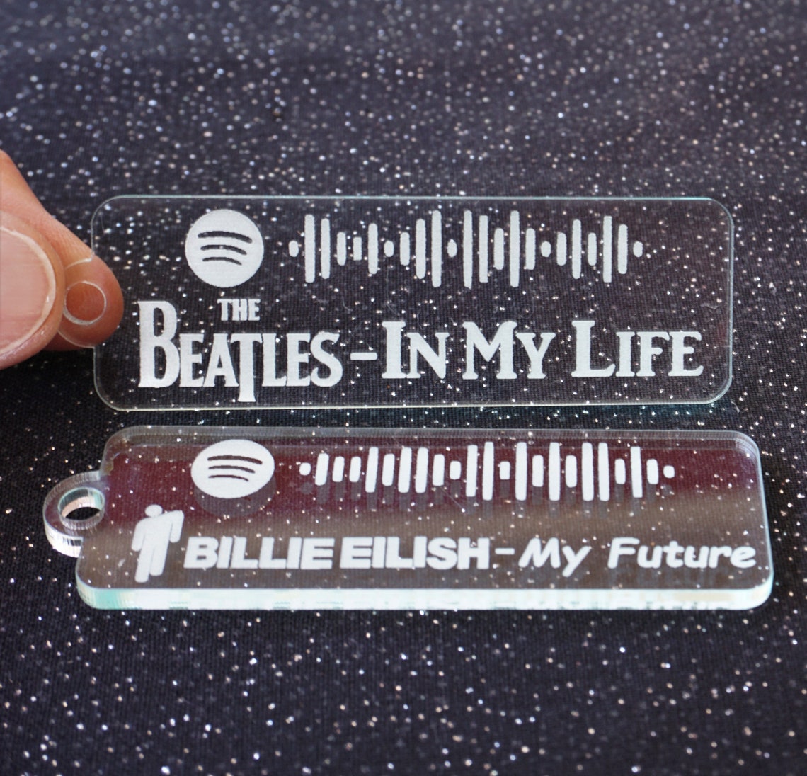 Spotify Acrylic Keychain / Laser Engraved / Spotify Scan Code Etsy