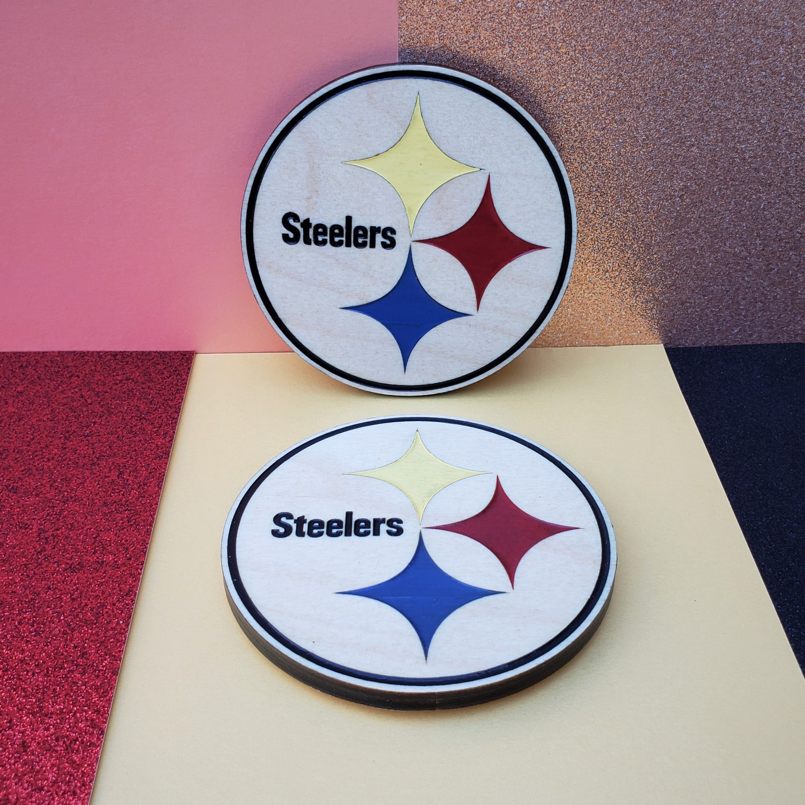 Laser Engraved Wood Coasters / Pittsburgh STEELERS /NFL | Etsy