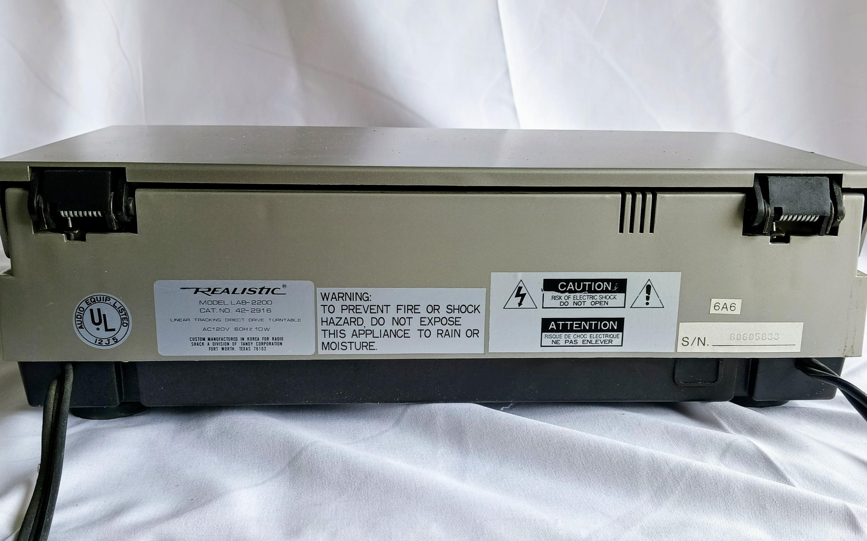 Realistic Lab 220 Realistic Lab-2200 Direct Drive Linear Trac Auto Turntable (working) - Etsy