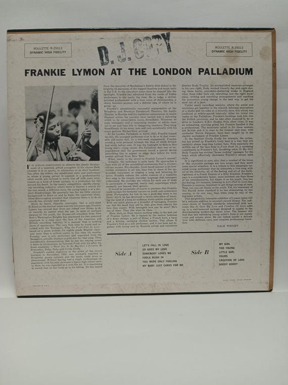 LP R&b/soul Frankie Lyman at the London Palladium Vintage Vinyl