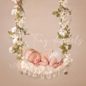 Flower swing newborn digital background