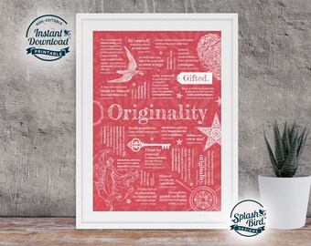 Originality Themed Inspirational Quote Poster, Vintage Art Poster, Instant Download Printable