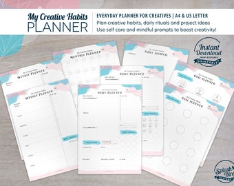 Creativity habits and project planner, creative journal for artists and designers.