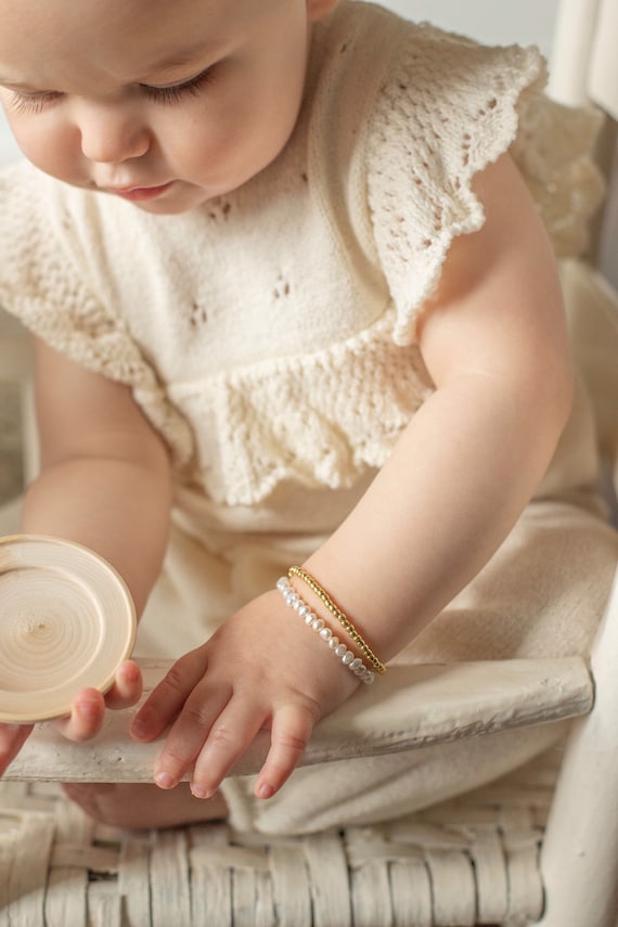 Dainty Pearl Bracelet for Baby Girl, Newborn Girl Gift, 1 Year Old Girl  Gift, Girls Bracelet, Gold Clasp Bracelet, Baby Shower Girl Gift - Etsy