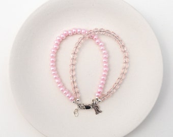 Pulsera infantil rosa claro / pulsera personalizada para bebés / regalo para niñas / pulsera para niños pequeños