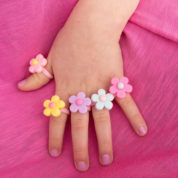 Kids Pastel Flower Ring | Little Girl Jewelry | Toddler Kids Girl Ring | Kids Easter Basket Stuffer