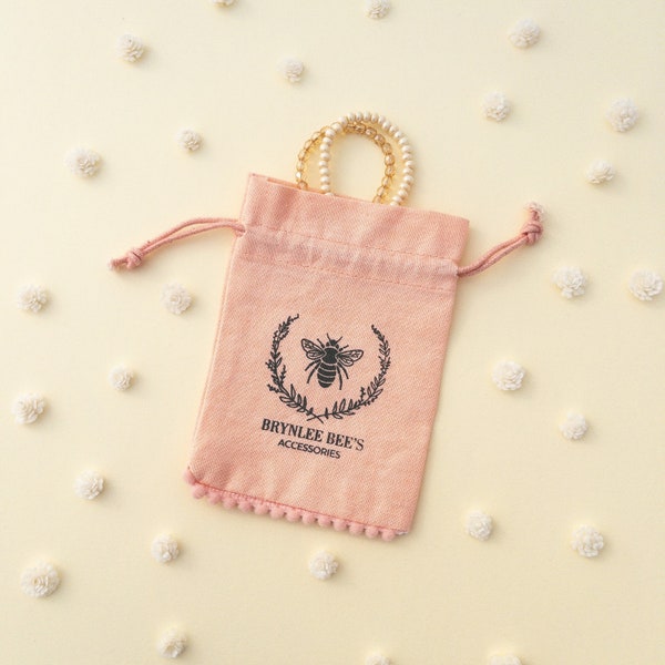 Gift Pouch | Peach Canvas Jewelry Pouch