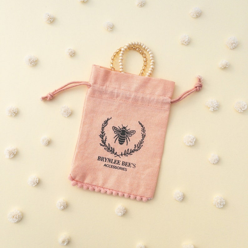 Gift Pouch Peach Canvas Jewelry Pouch image 1