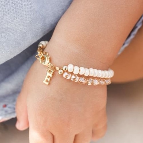 Baby Bracelet for Girlscream Braceletfirst Birthday Etsy