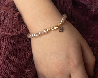 Baby Bracelet Girl, Sparkly Sand Personalized Bracelet, Custom Toddler Jewelry, Newborn Gift, Baby Girl Stocking Stuffer