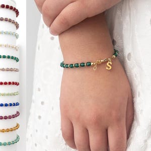 Personalized Birthstone Bracelet | Baby Girl Jewelry | New Baby Gift | 14k Gold Filled | Sterling Silver | Infant Bracelet