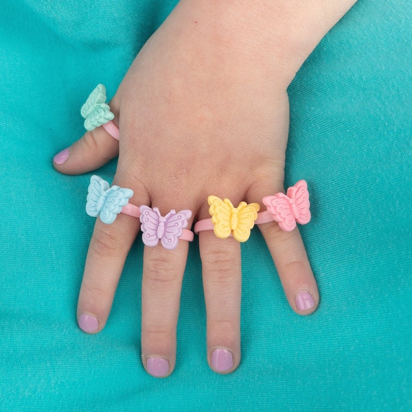 Little Girl Pastel Butterfly Ring | Easter Gift for Kids | Toddler Girl Ring | Gift for Daughter | Kids Easter Basket Stuffer