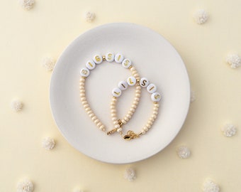 Big Sister Bracelet Toddler, Matching Big Sis Lil Sis Bracelets, Set of 2, New Baby Jewelry Gift