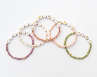 Stretchy Name Bracelet For Girls | Toddler Name Bracelet | Best Friend Bracelet Kids | Toddler Girl Stocking Stuffer | Custom Personalized