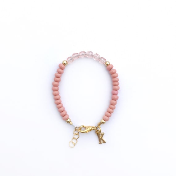 Baby girl bracelet-toddler jewelry-pink bracelet-toddler bracelet for girls-little girls bracelet-personalized first birthday gift