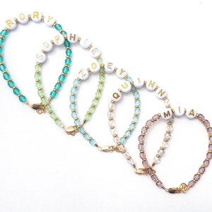 Birthstone Name Bracelet | Baby Girl Bracelet | Beaded Name Bracelet | Birthstone Jewelry | Newborn Girl Gift