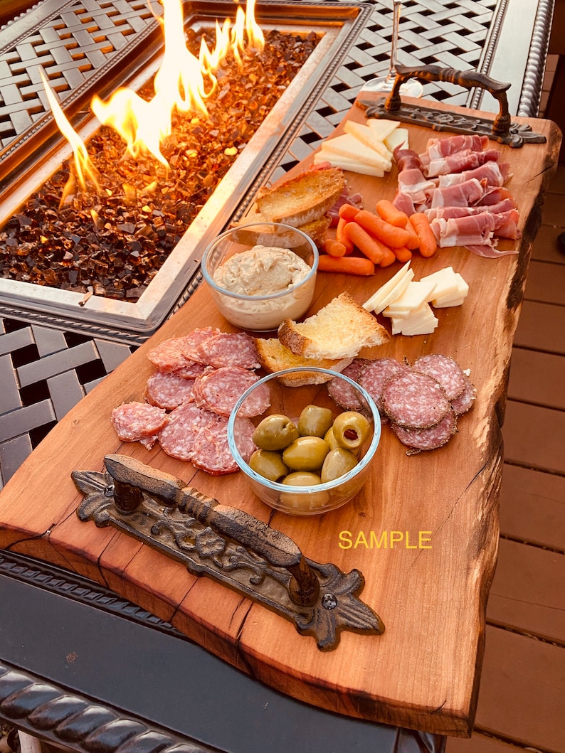 housewarmings gift cutting board vintage board Long Cherry Charcuterie Tray cheese board unique rustic decor Charcuterie Board