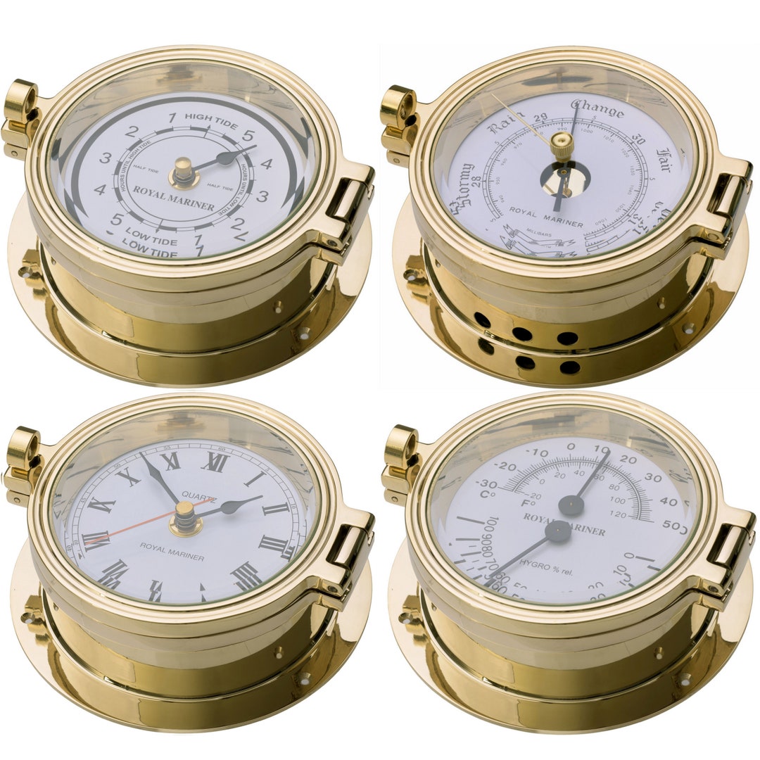 Tide Clock Barometer Thermometerhygrometer 12hr Clock 116 Mm 4.56in Etsy