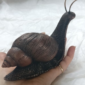 Big Snail sculpture in cold cast bronze or copper