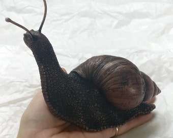 Big Snail sculpture in cold cast bronze or copper