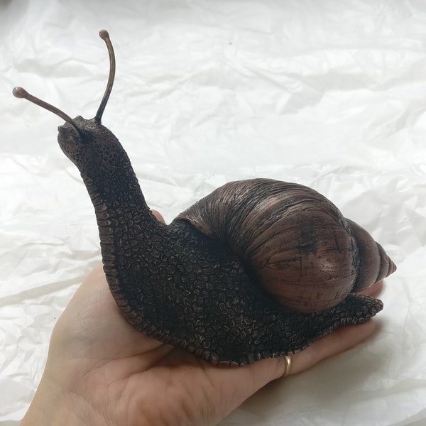 Big Snail sculpture in cold cast bronze or copper