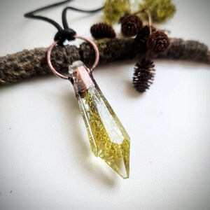 Moss Crystal Resin Pendant