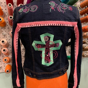 Cross Jean Jacket - Etsy Cross Jean Jacket - Etsy