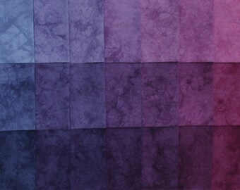 Tonal Batik Quilt Fabric Fat Quarter Bundle of 12 Warm Colors