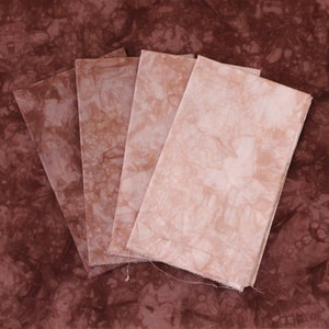 Brown quilting fabric bundle, hand dyed 5 step gradient, available as fat quarter or half yard packs