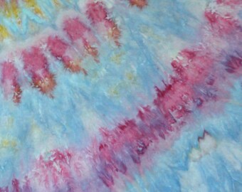 Hand dyed cotton fabric for quilting and crafting, 19x20 in shades of blue and pink