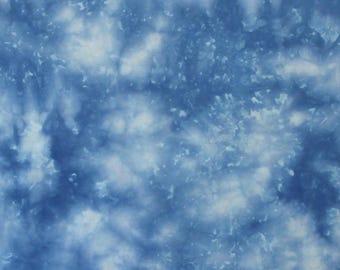 Blue cotton quilting fabric, summer sky with clouds