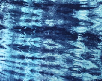 Blue shibori cotton quilting fabric, yard
