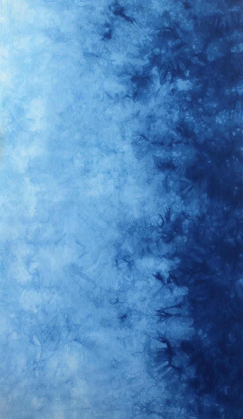 Hand Dyed Ombre Blue Cotton Quilting Fabric, fat quarter or half yard image 1