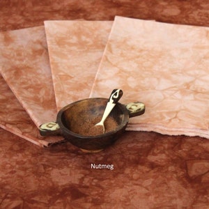 Hand dyed nutmeg brown quilt fabric bundle, available as fat quarters or half yards