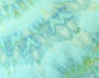 Aqua cotton quilting fabric, hand dyed