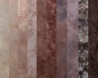 Shades of brown stash builder bundle of hand dyed quilt cotton, 10 fat eighths 9x20 inches