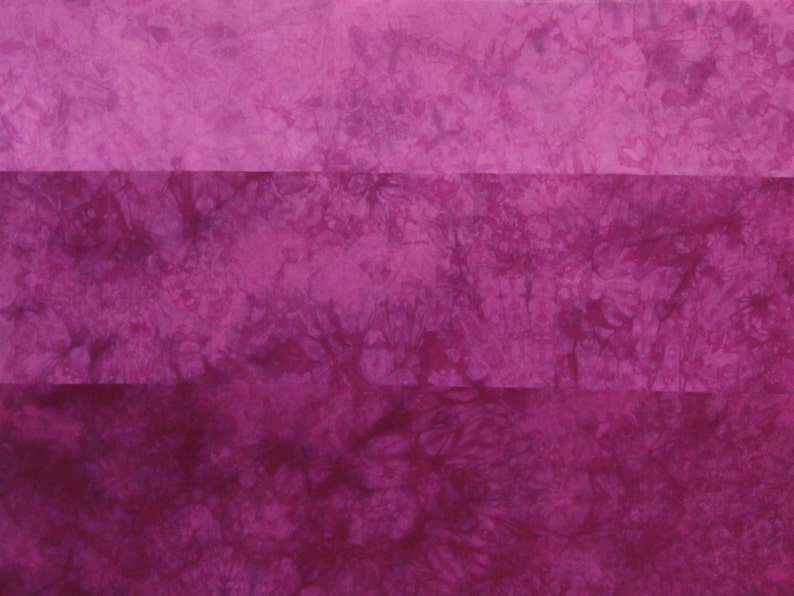 15 piece gradient 5 colors in 3 shades each Pink and purple hand dyed fabric bundle