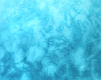 Ombre turquoise hand dyed gradient on quilt cotton, available as fat quarter or half yard