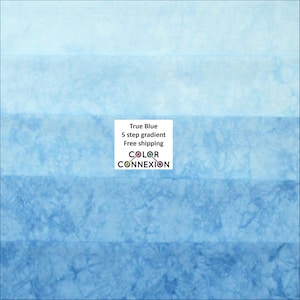 5 step hand dyed quilt cotton bundle available as fat quarters and half yards, light to medium values