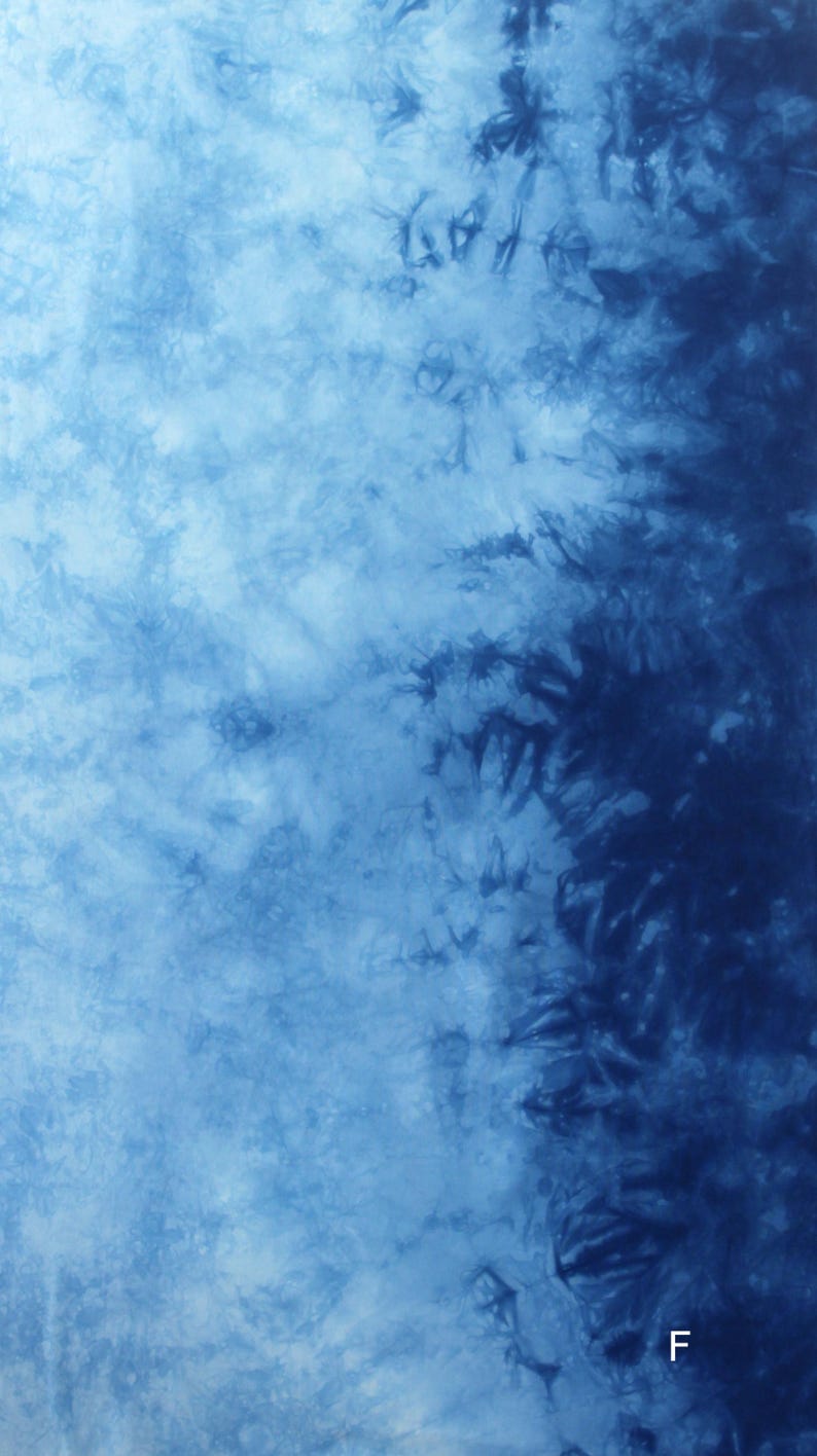 Hand Dyed Ombre Blue Cotton Quilting Fabric, fat quarter or half yard Half yard F