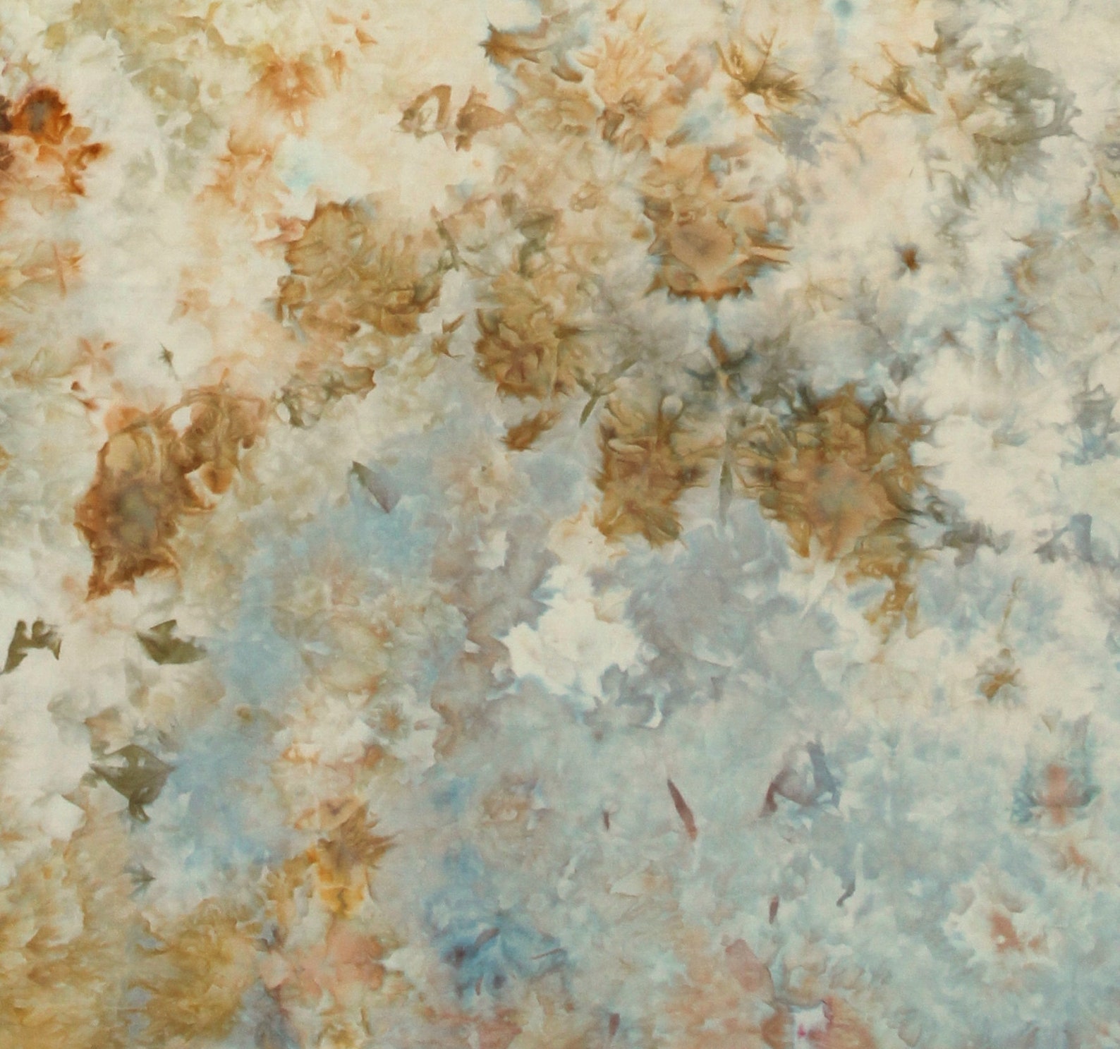 Cotton quilt fabric ice dyed cream blue and rust half yard Etsy