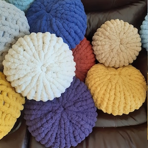 Chunky Knit Pillow Pouf: Handmade Soft Decorative Throw Pillow