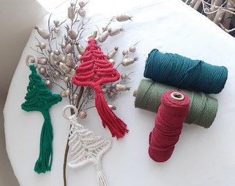 Décoration de sapin de Noël en macramé fait main | Décoration bohème des fêtes