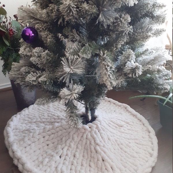Chunky Knit Christmas Tree Skirt | Handmade Holiday Decorations | Holiday Decor| Christmas Decor | Knit Tree Skirt | Various Sizes & Colors