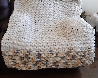 Grobstrick Chenille Decke | Super weicher, handgestrickter Überwurf