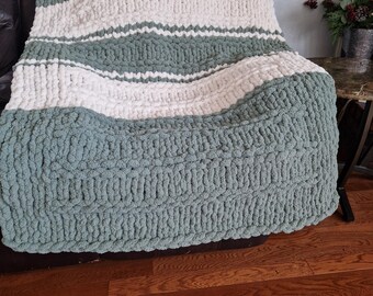 Grobstrick Chenille Decke | Super weicher, handgestrickter Überwurf