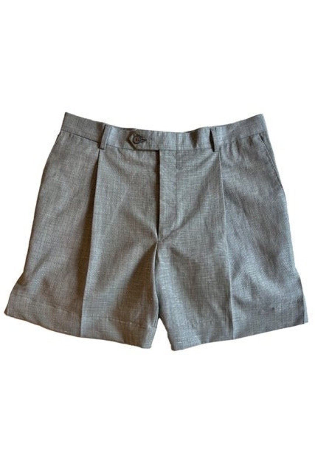 33 Waist Slack Shorts for Women Made From Vintage Menswear Grey Shorts Original Design Etsy