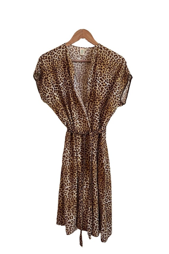 Vintage cover-up, leopard print wrap dress